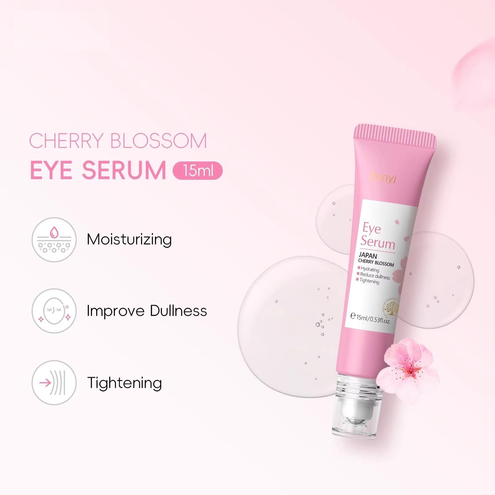 Japan Cherry Blossom Eye Serum Roller 15ml — Targets Dark Circles, Puffiness & Fine Lines — Niacinamide, Vitamin C & Hyaluronic Acid