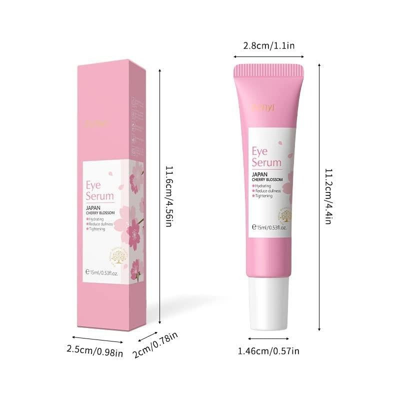 Japan Cherry Blossom Eye Serum Roller 15ml — Targets Dark Circles, Puffiness & Fine Lines — Niacinamide, Vitamin C & Hyaluronic Acid