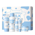 5-Step Milk Glowing Skincare Bundle — Cleanser, Toner, Serum, Eye Cream & Moisturiser — Balance Skin Tone, Improve Skin Radiance for Delicate & Firm Skin