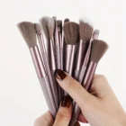 13pcs Luxury Valentine's Day Makeup Brush Set – Soft Synthetic Bristles, Palm Brush Design with Travel Pouch