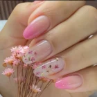 24pcs Pink Almond Press-On Nails – Glossy Floral Elegance in Minutes