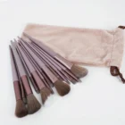 13pcs Luxury Valentine's Day Makeup Brush Set – Soft Synthetic Bristles, Palm Brush Design with Travel Pouch