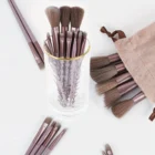 13pcs Luxury Valentine's Day Makeup Brush Set – Soft Synthetic Bristles, Palm Brush Design with Travel Pouch