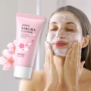 LAIKOU Sakura Foam Facial Cleanser – Deep Cleansing & Moisturizing Face Wash for All Skin Types – 50g