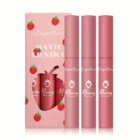 3pcs Dragon Ranee Strawberry Velvet Matte Lip Set – Lip Glaze, Lipstick & Lip Gloss